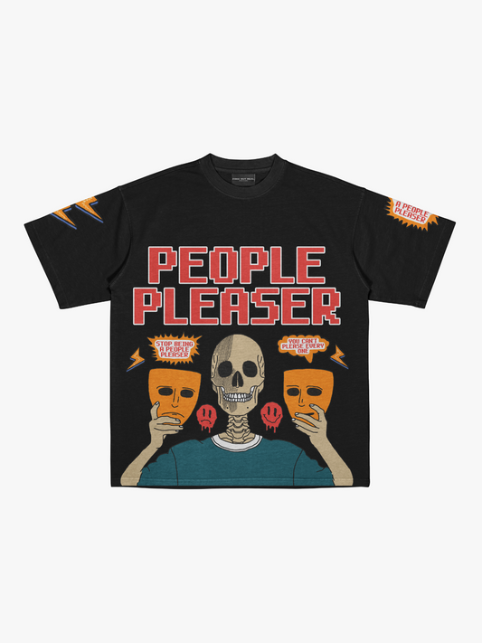 People Pleaser Oversize Black Tee